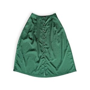 Who What Wear maxi skirt green white polka dots Sz 4 small retro style